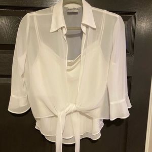 White 2 piece blouse and tank by Joseph Ribkoff